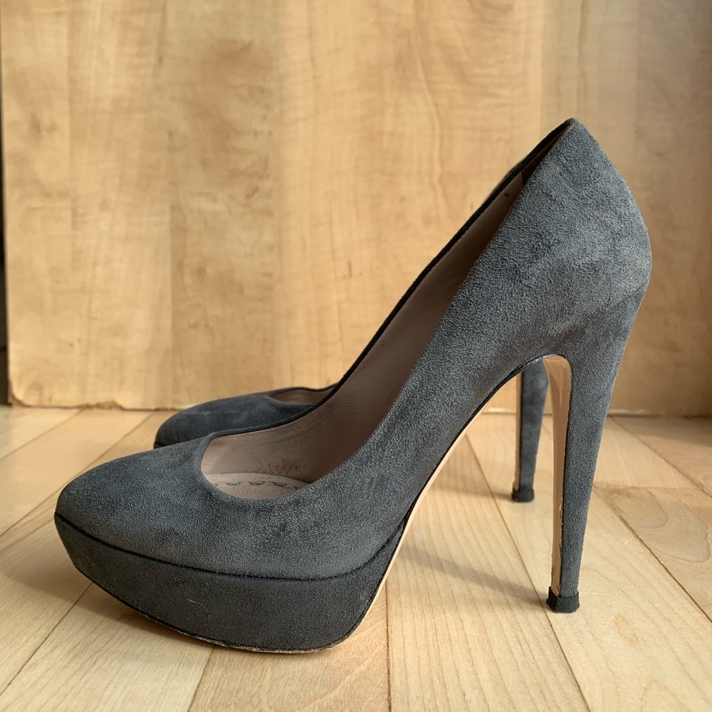 Miu Miu grey platform heels